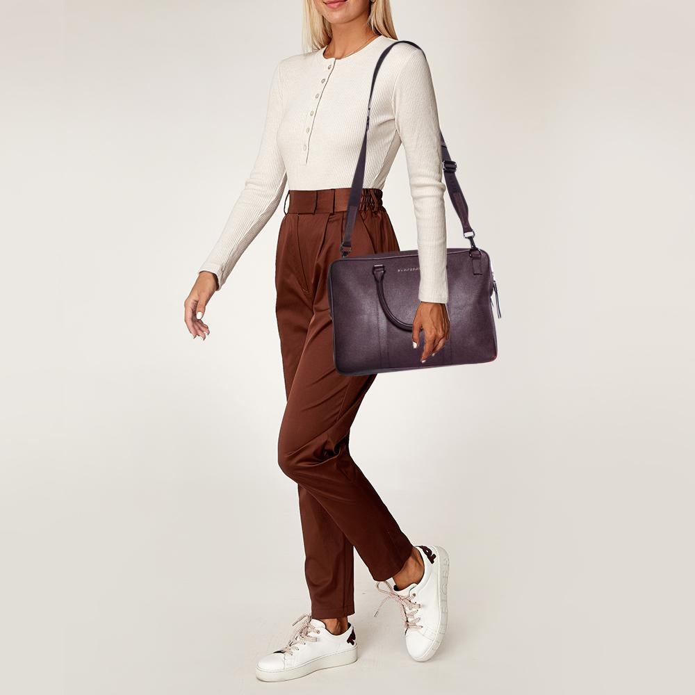 Burberry Burgundy Leather Newburg Briefcase 3