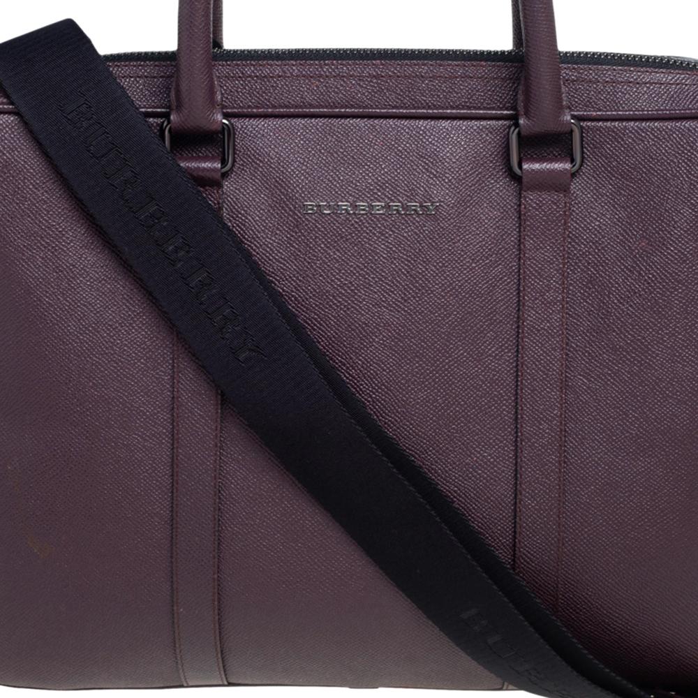 Burberry Burgundy Leather Newburg Briefcase at 1stDibs | burgundy leather  briefcase