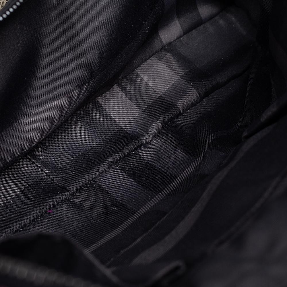 Black Burberry Burgundy Leather Newburg Briefcase