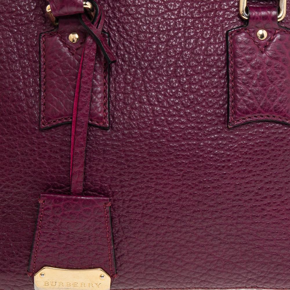 Burberry Burgundy Leather Orchard Bowling Bag 2
