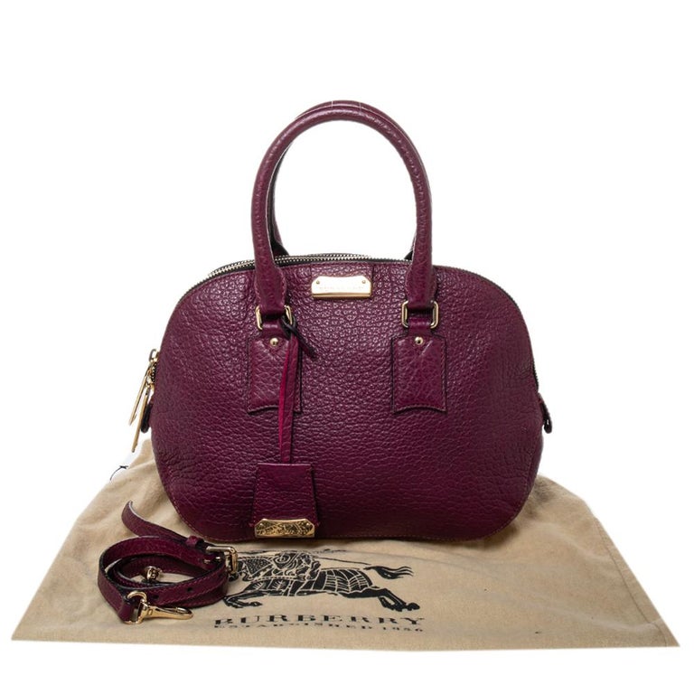 Burberry Burgundy Leather Orchard Bowling Bag at 1stDibs