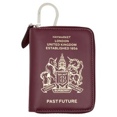 Burberry Burgundy Leather Passport Wallet