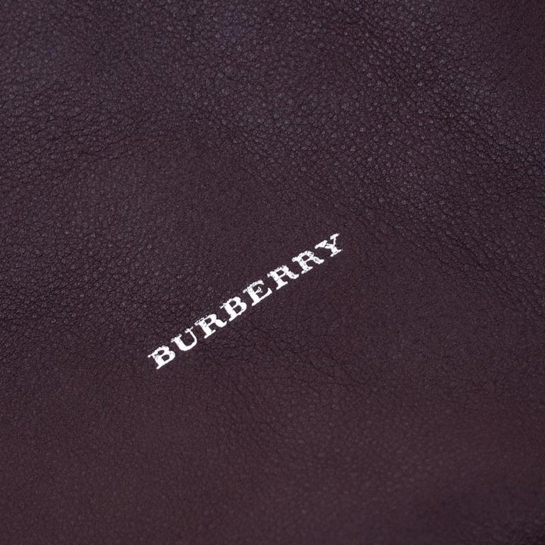 Burberry Burgundy Leather Shopper Bag For Sale at 1stDibs