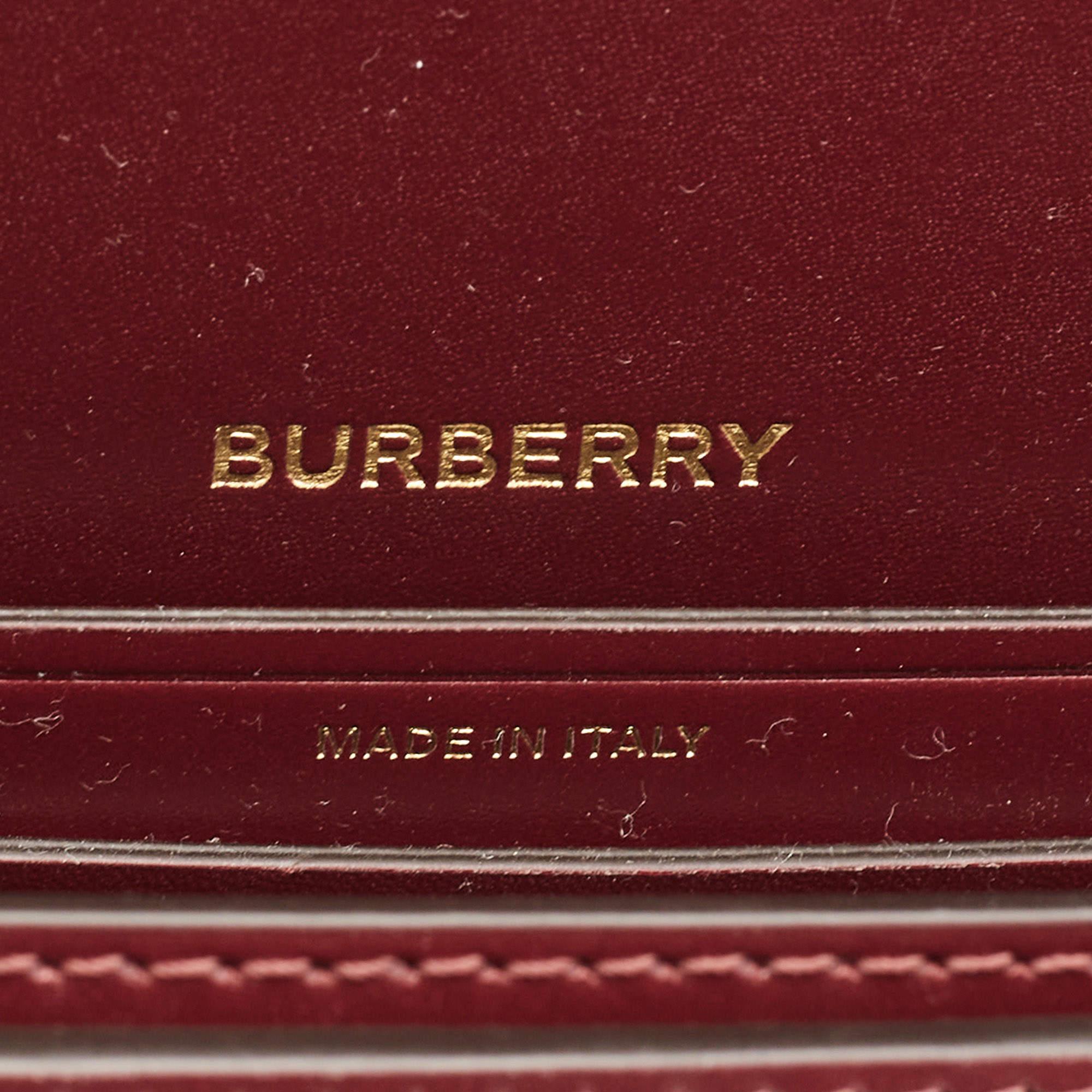 Burberry Burgundy Leather Small Olympia Shoulder Bag 5
