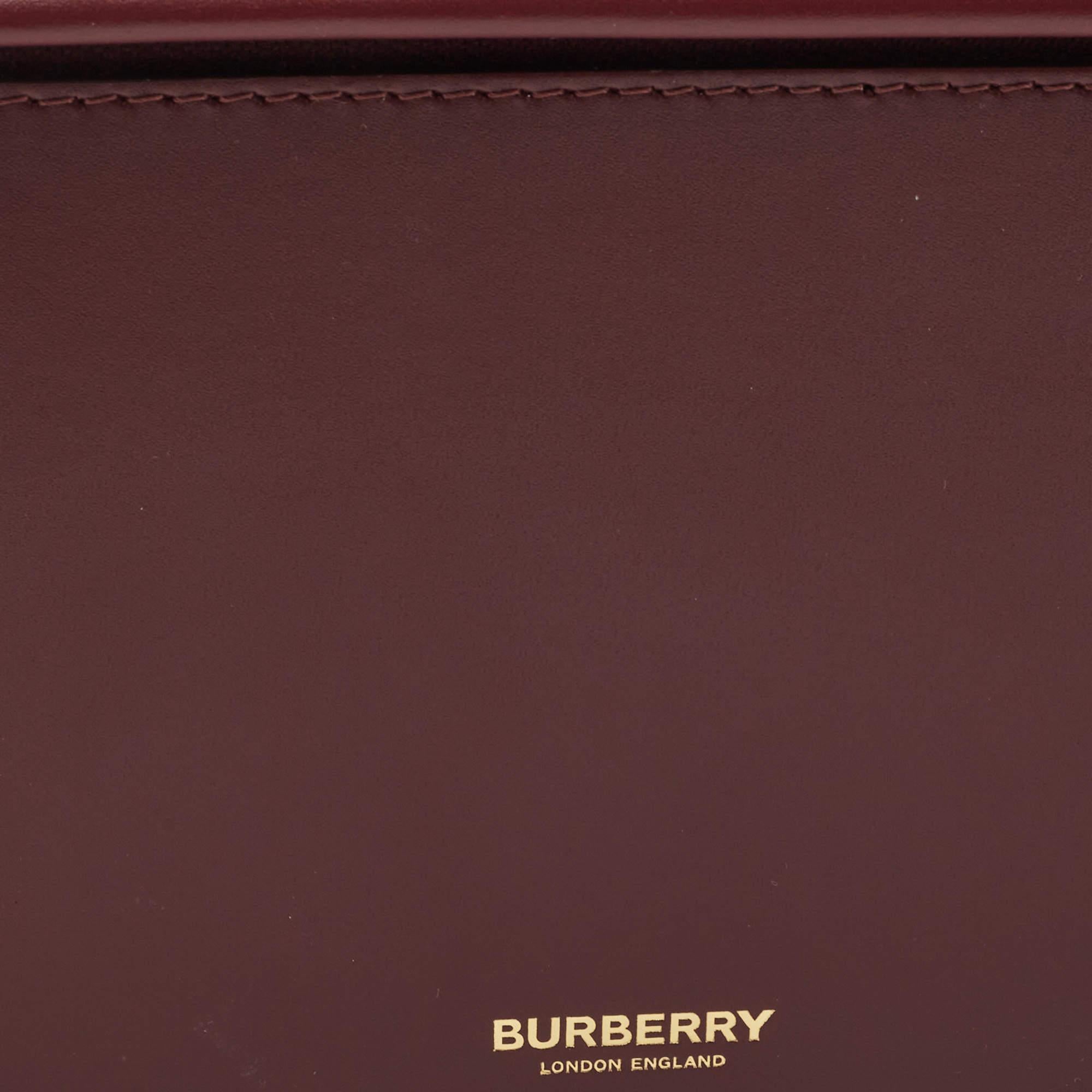 Burberry Burgundy Leather Small Olympia Shoulder Bag 2