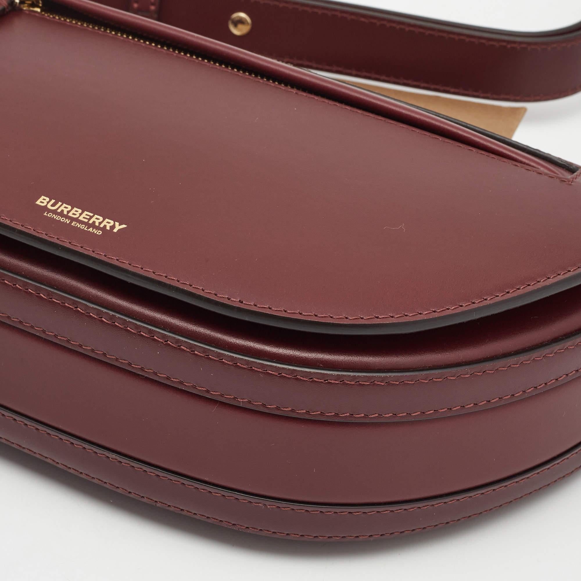 Burberry Burgundy Leather Small Olympia Shoulder Bag 3