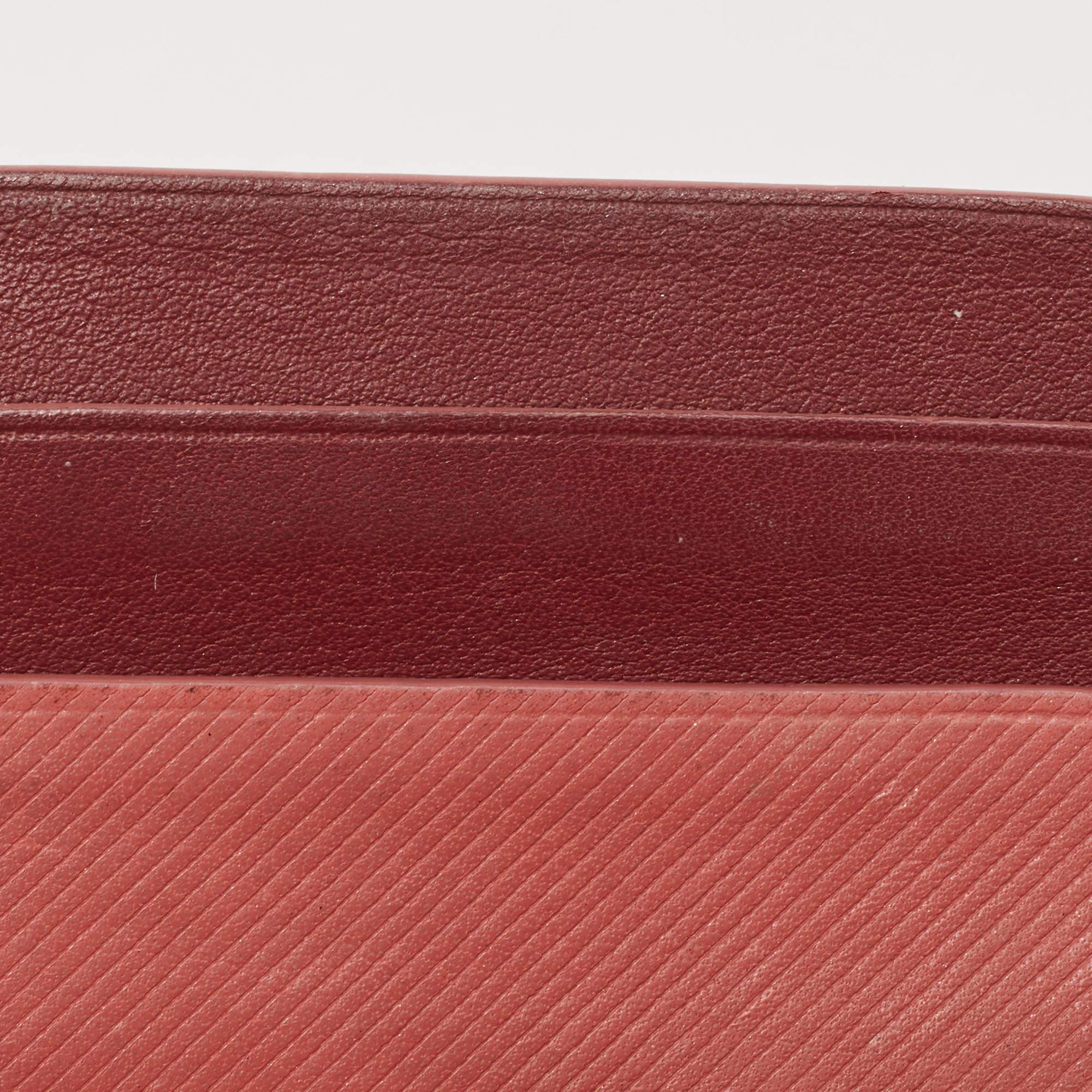 Burberry Burgundy/Light Red Leather Card Holder 4
