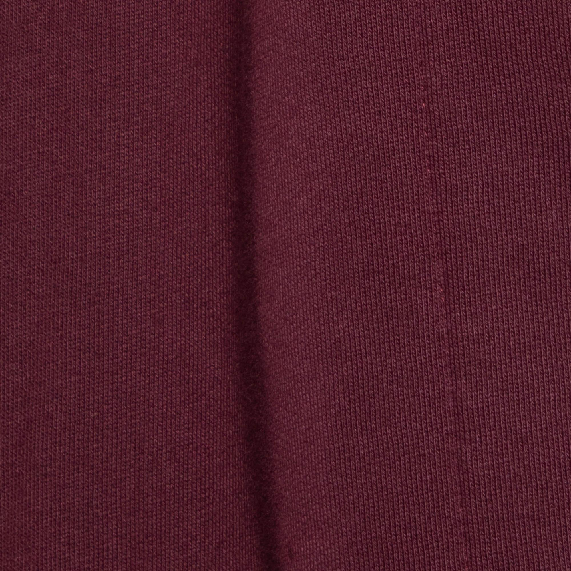 Burberry Burgundy Logo Embroidered Cotton Cape M In Fair Condition In Dubai, Al Qouz 2