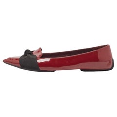 Burberry Bailarinas de charol burdeos con lazo talla 37.5