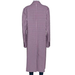 Burberry Burgundy Karo Baumwolle Double Breasted Mantel L
