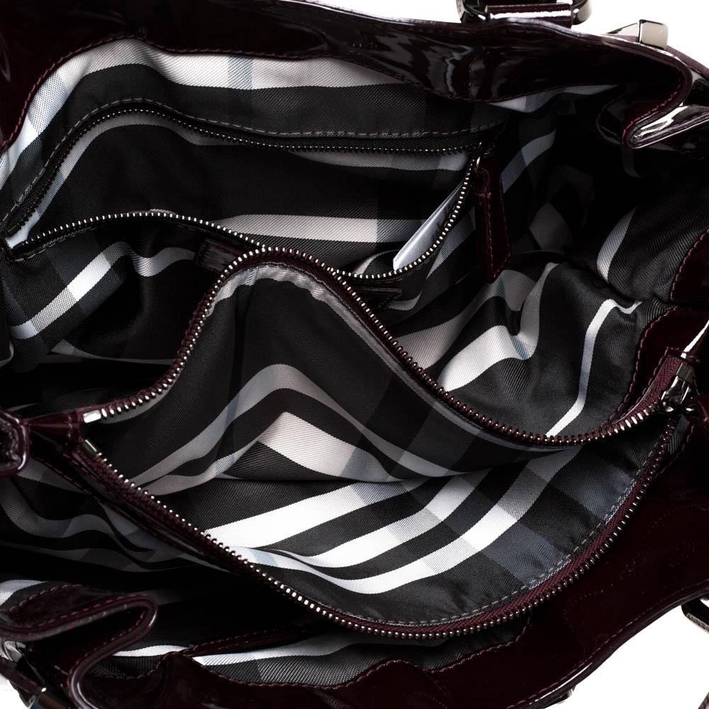 Burberry Burgundy Gestepptes Lackleder Healy Tote 5