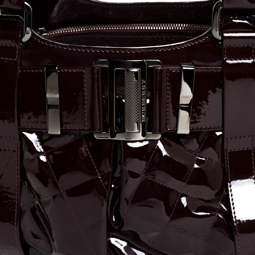 Burberry Burgundy Gestepptes Lackleder Healy Tote 1