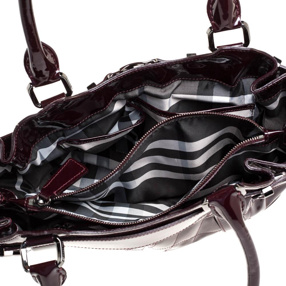 Burberry Burgundy Gestepptes Lackleder Healy Tote 2