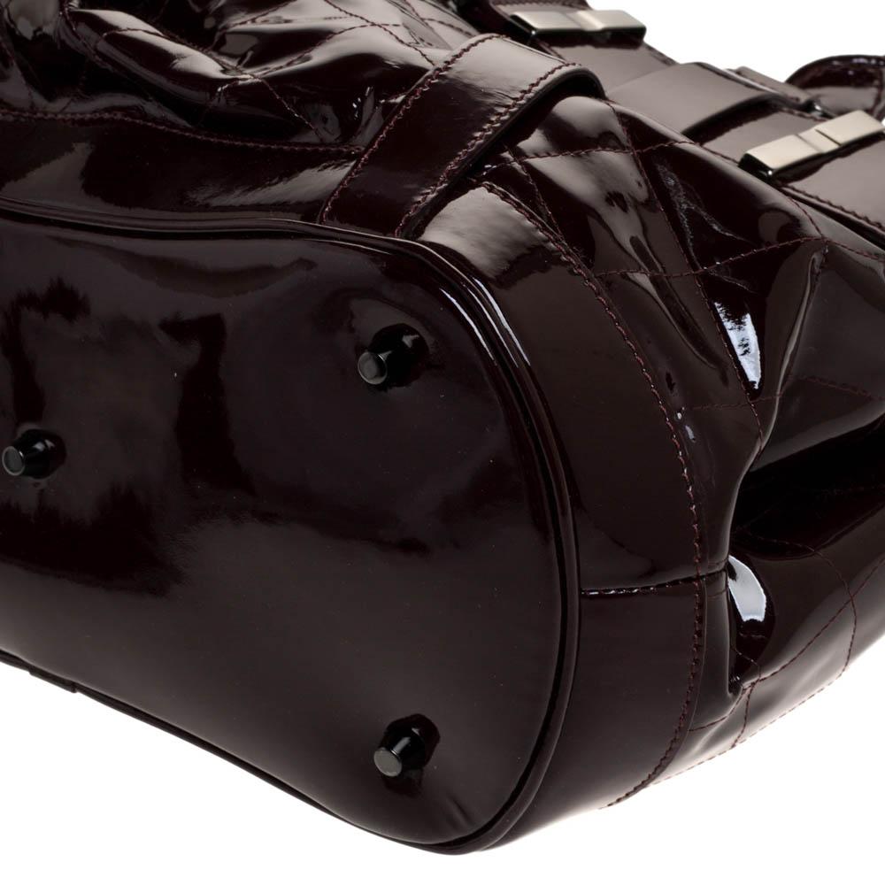 Burberry Burgundy Gestepptes Lackleder Healy Tote 3
