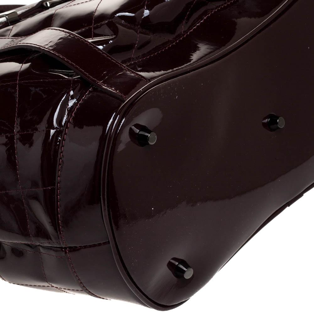 Burberry Burgundy Gestepptes Lackleder Healy Tote 4