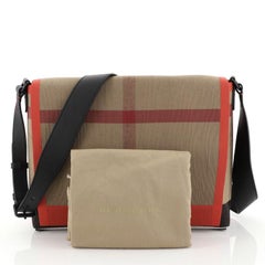 Burberry Burleigh Messenger House Check Canvas Medium