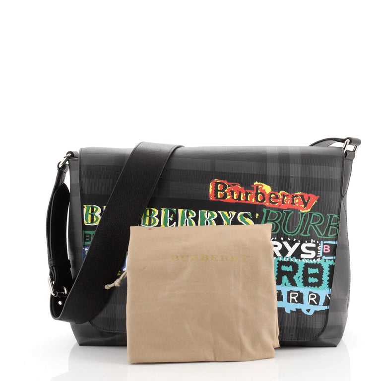 Burberry Burleigh Messenger House Check Canvas Medium at 1stDibs