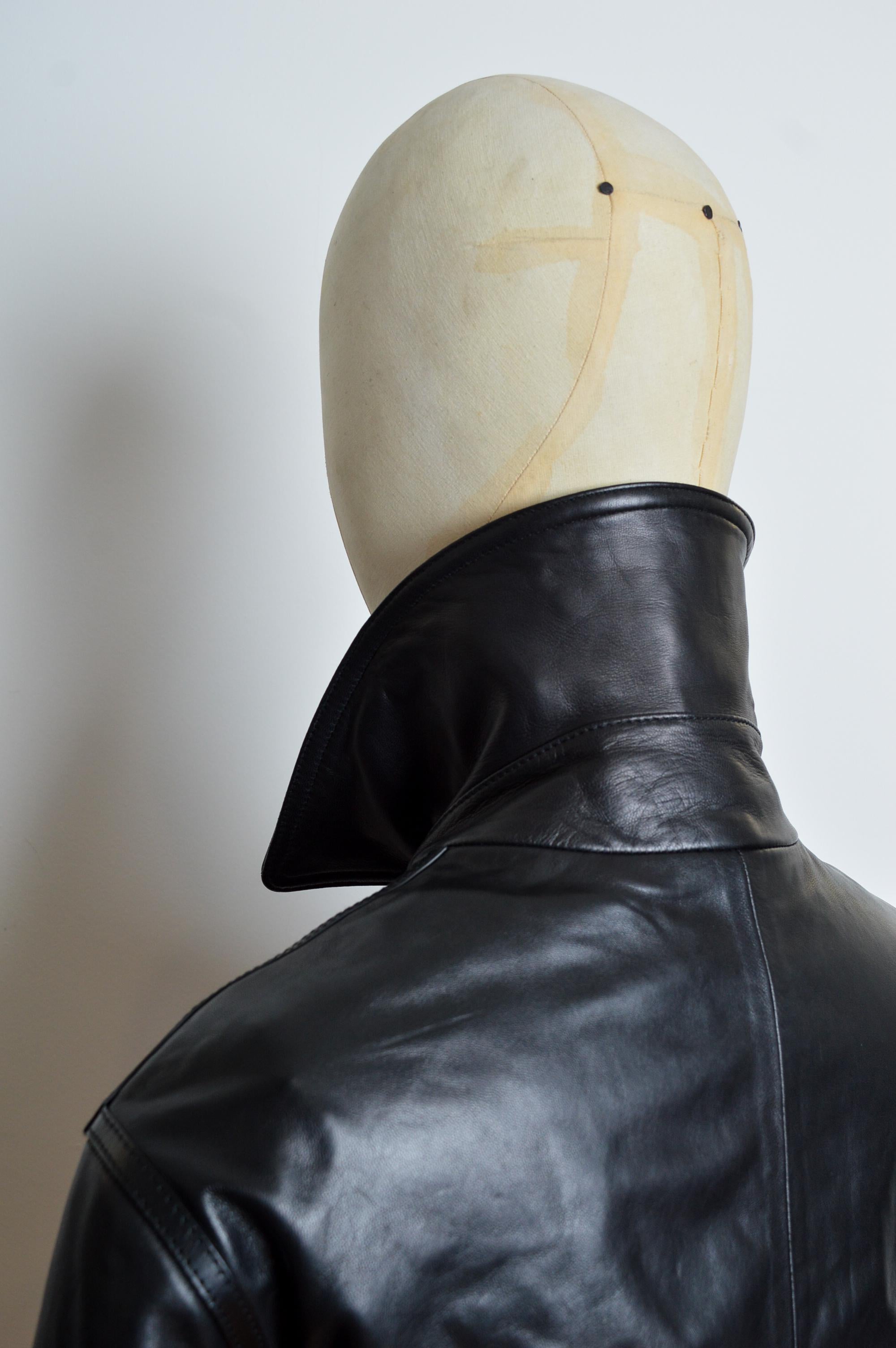 Burberry by Ricardo Tisci Lamb skin leather Bomber Jacket For Sale 6