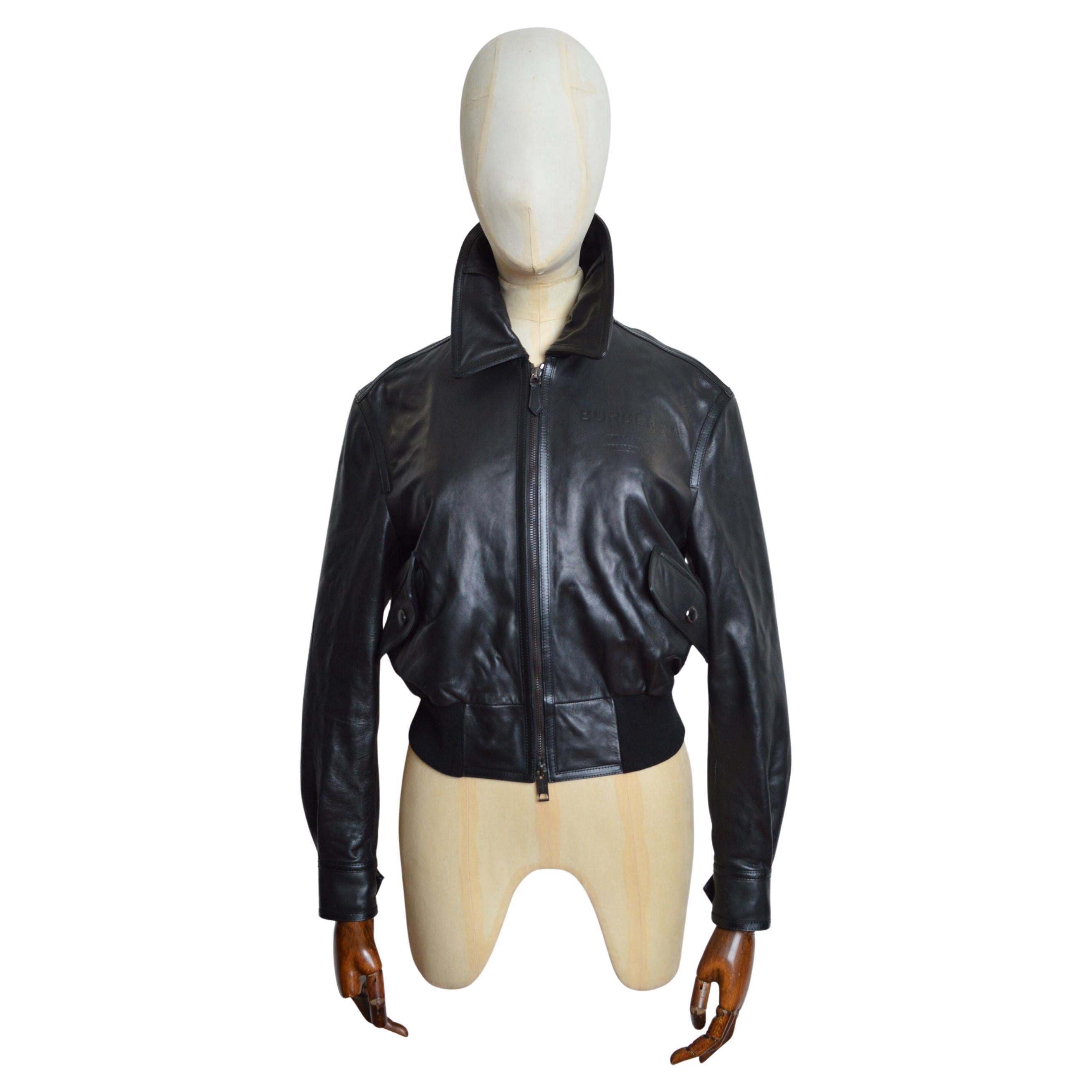 Burberry by Ricardo Tisci Lamb skin leather Bomber Jacket For Sale