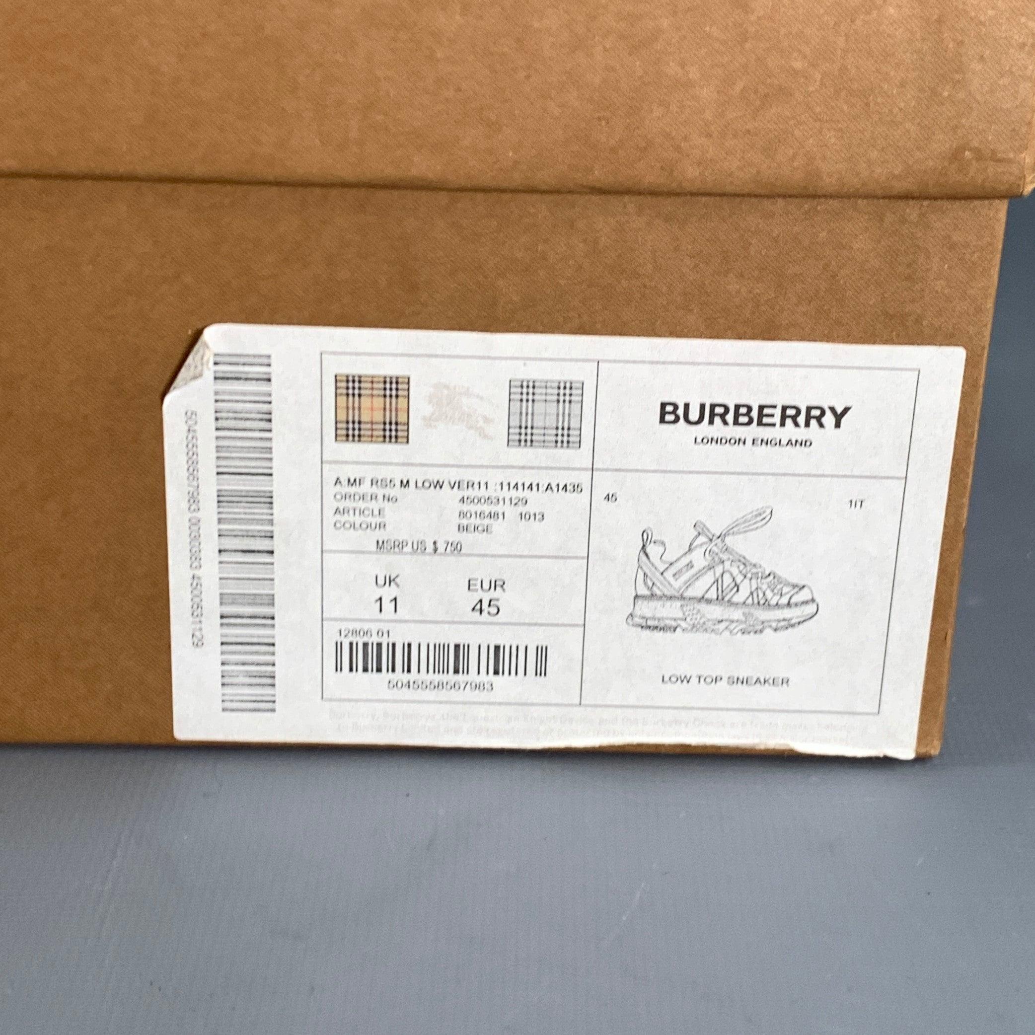 Burberry by RICARDO TISCI Taglia 12 Tan Black Red Stripe Mesh Sneakers Basse in vendita 7
