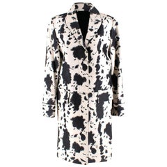 Used Burberry Calfskin Cow Print Trench Coat M 44