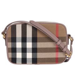BURBERRY Calfskin House Check Camera Bag