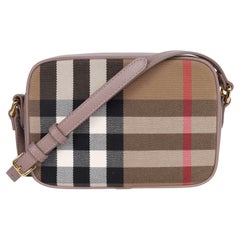 BURBERRY Calfskin House Check Camera Bag