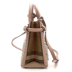 Burberry Calfskin Studded Small Banner Bag