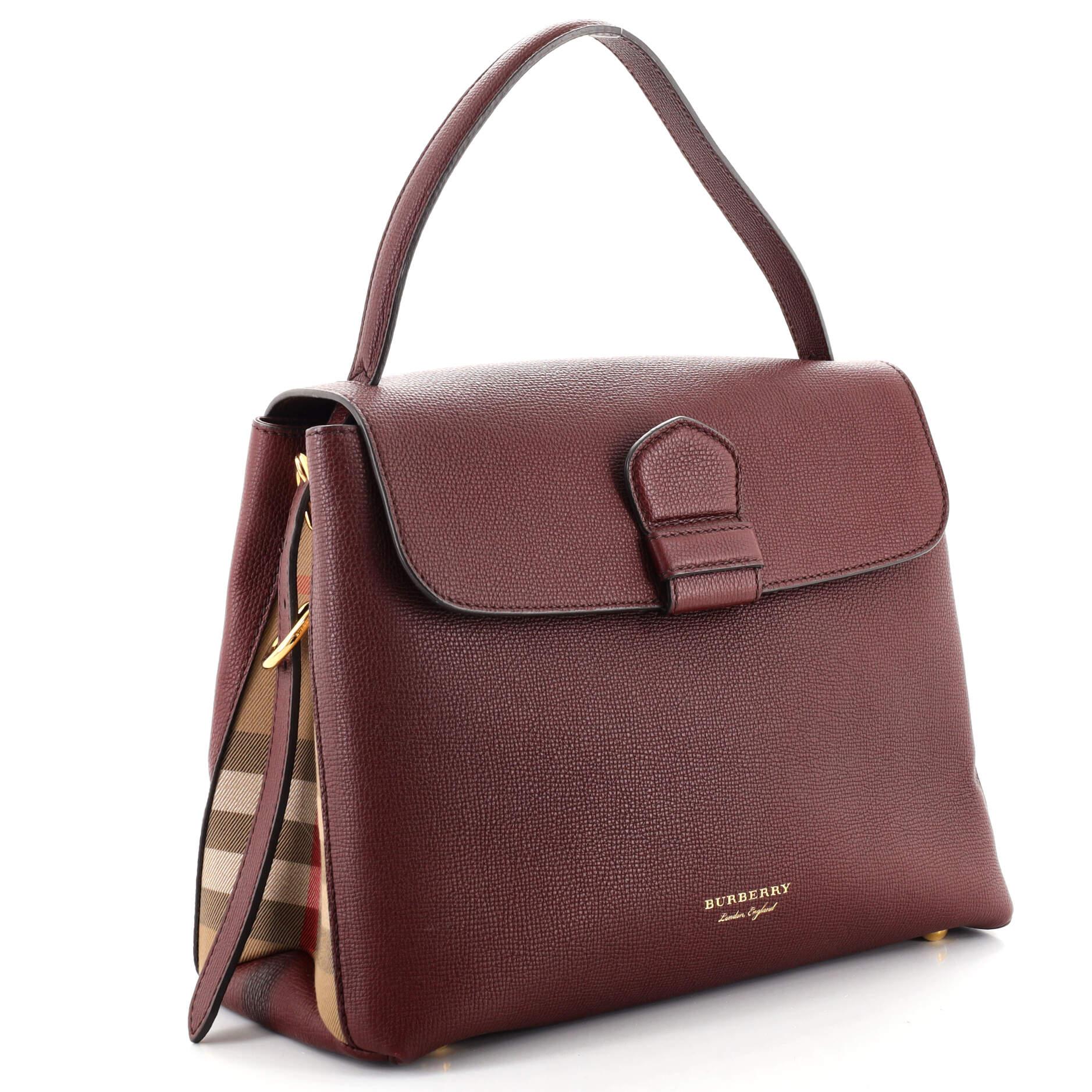 Marrone Burberry Camberley Borsa a manico alto in pelle media