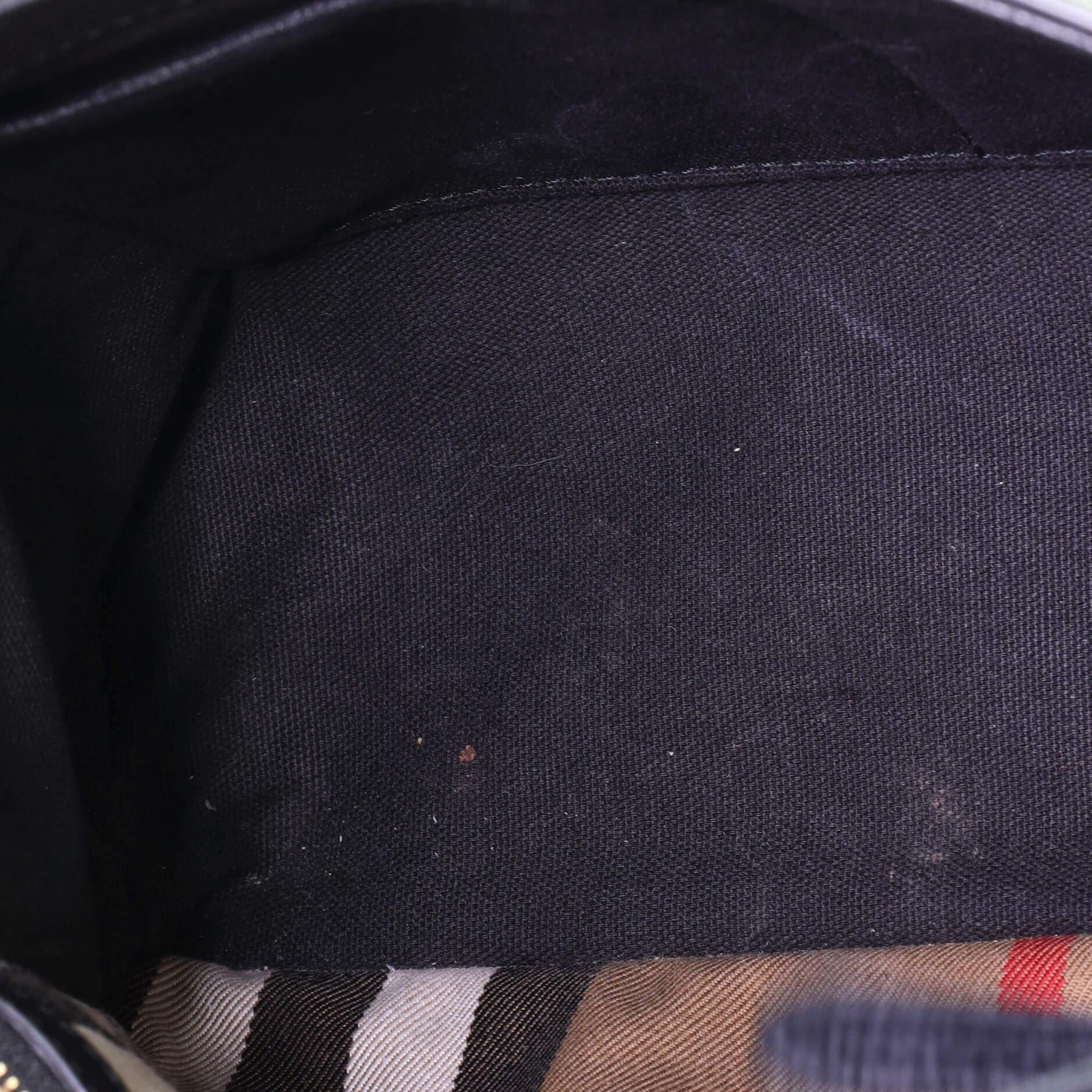 Black Burberry Camberley Top Handle Bag Leather Medium