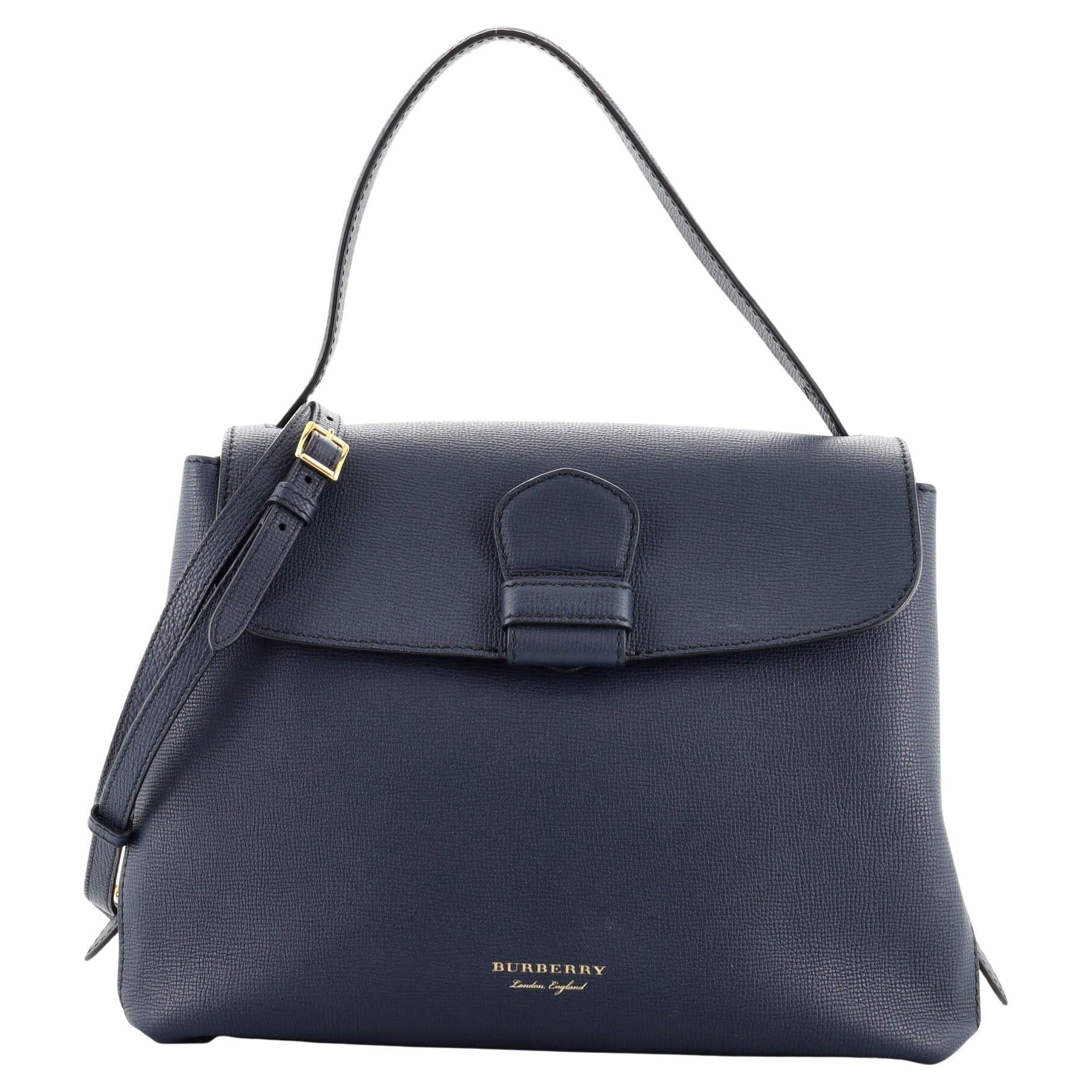 Burberry Black Leather Extra Large Society Top Handle Bag at 1stDibs