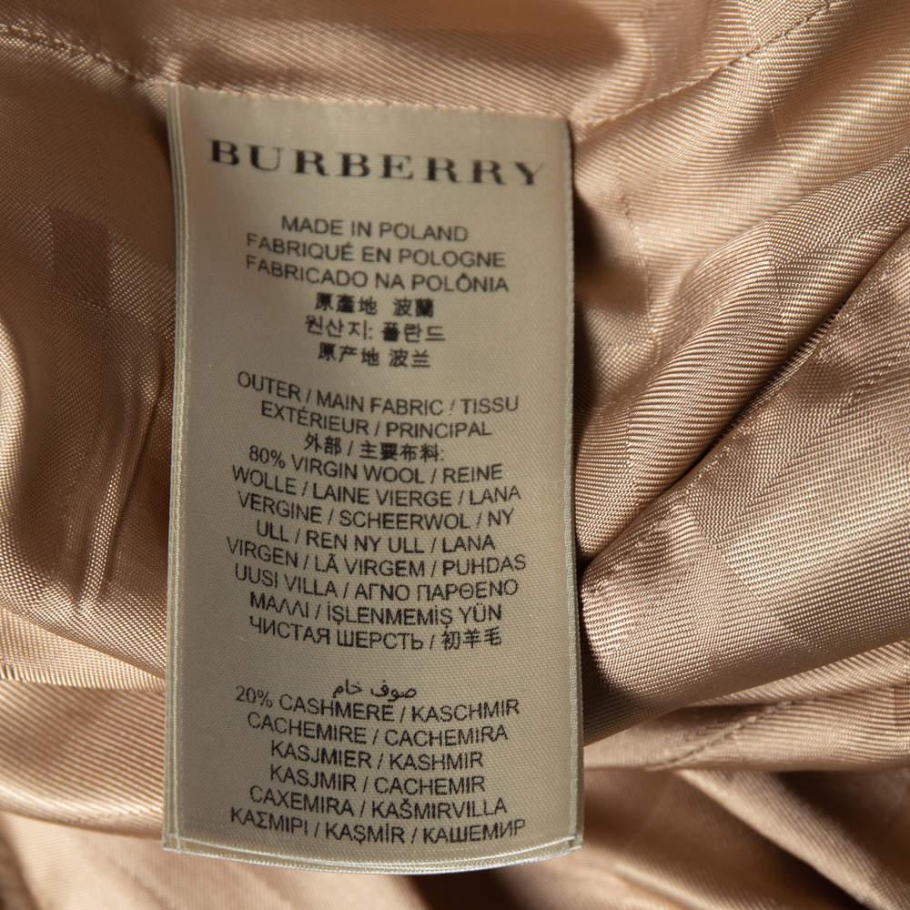 Women's Burberry Camel Brown Wool & Cashmere Detachable Fur Collar Coat M