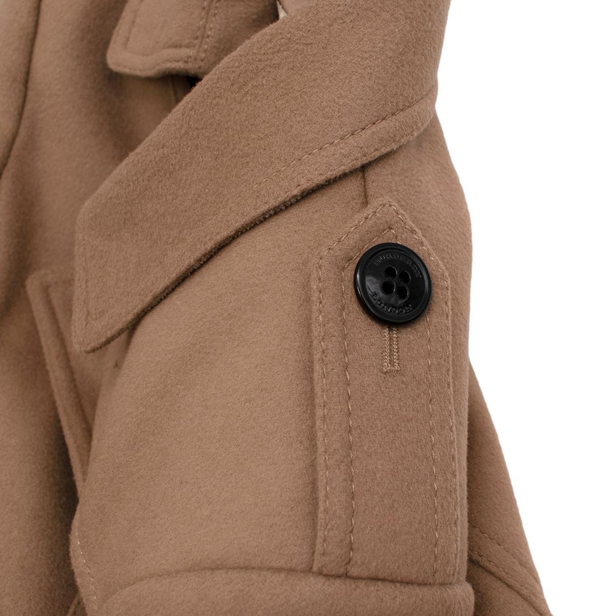 Burberry Camel Cashmere Blend Coat - Size XS In Excellent Condition For Sale In London, GB