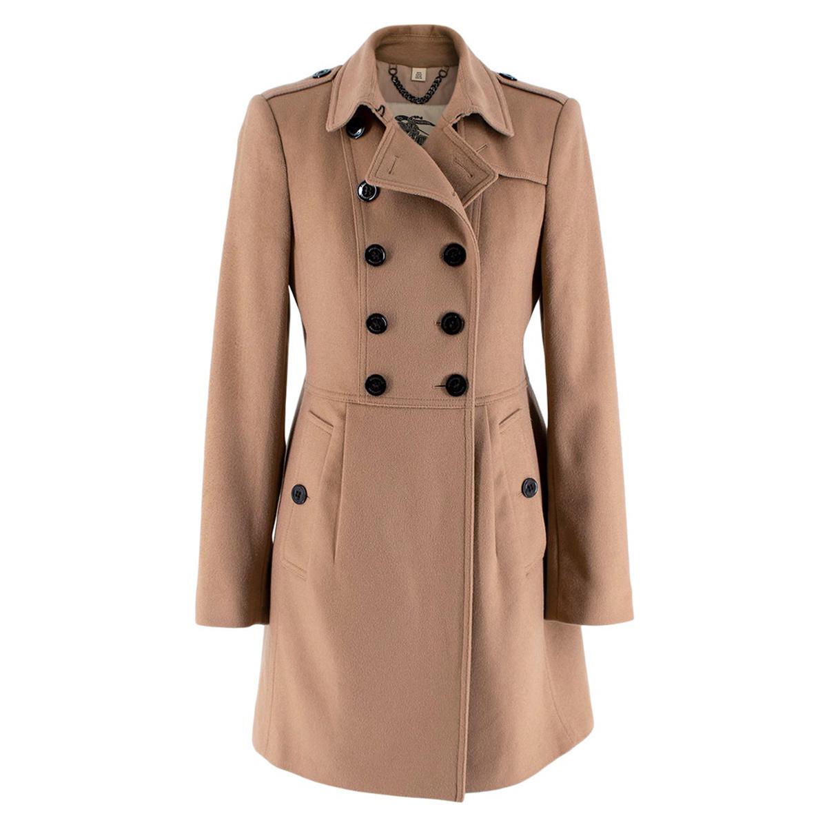 Burberry Tan Double-Breasted Trench Coat For Sale at 1stDibs