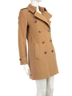 Burberry Camel Hair Double Breasted Coat Size XS