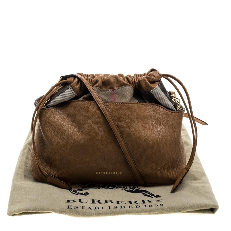 Burberry Camel House Check Canvas and Leather Little Crush Crossbody Bag 7