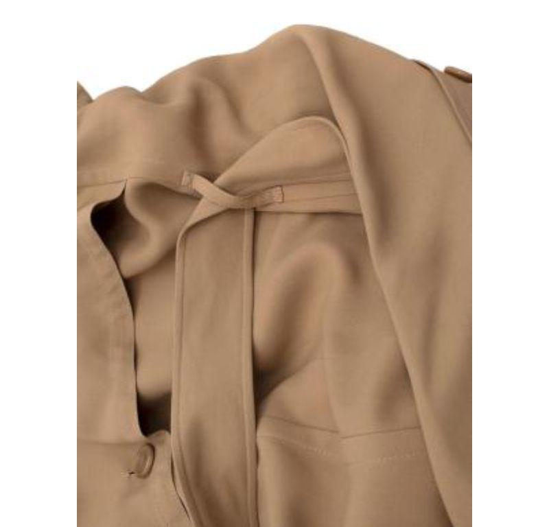 Women's Burberry Camel Silk Crepe Trench Coat For Sale