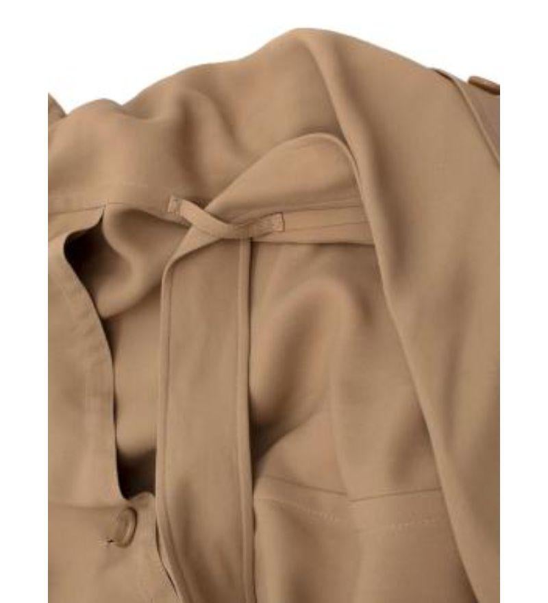 Women's Burberry Camel Silk Crepe Trench Coat For Sale
