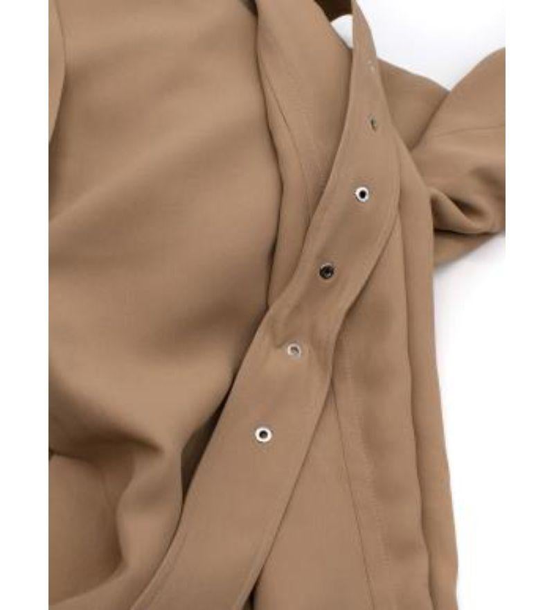 Burberry Camel Silk Crepe Trench Coat For Sale 1
