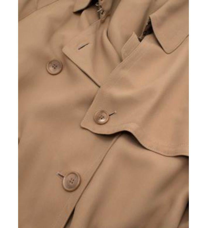 Burberry Camel Silk Crepe Trench Coat For Sale 3