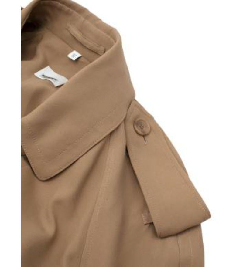 Burberry Camel Silk Crepe Trench Coat For Sale 4