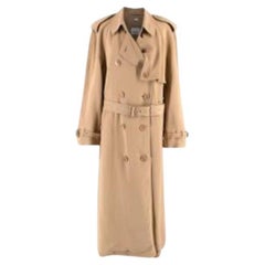Used Burberry Camel Silk Crepe Trench Coat