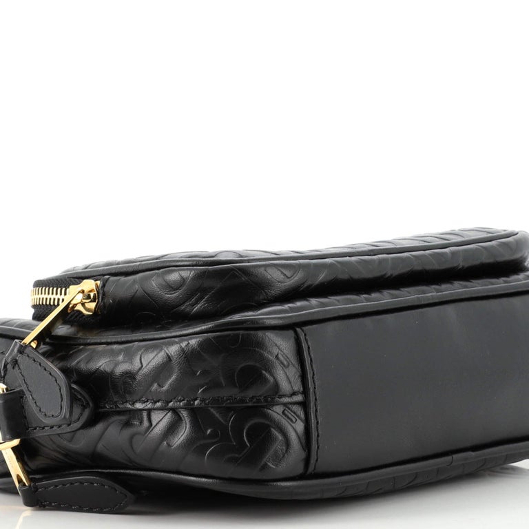 Burberry Camera Bag Monogram Embossed Leather Small For Sale at 1stDibs