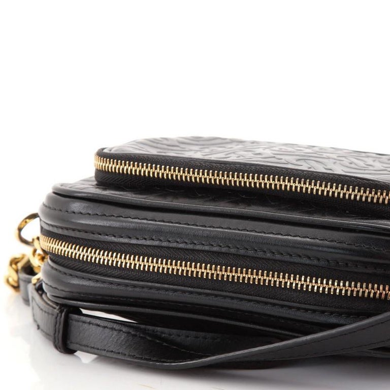 Burberry Camera Bag Monogram Embossed Leather Small at 1stDibs