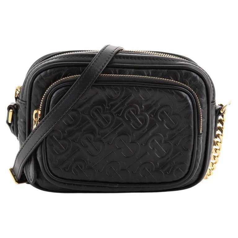 Burberry Camera Bag Monogram Embossed Leather Small at 1stDibs