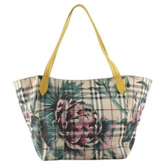 Burberry Canter Tote Printed Haymarket Coated Canvas Small