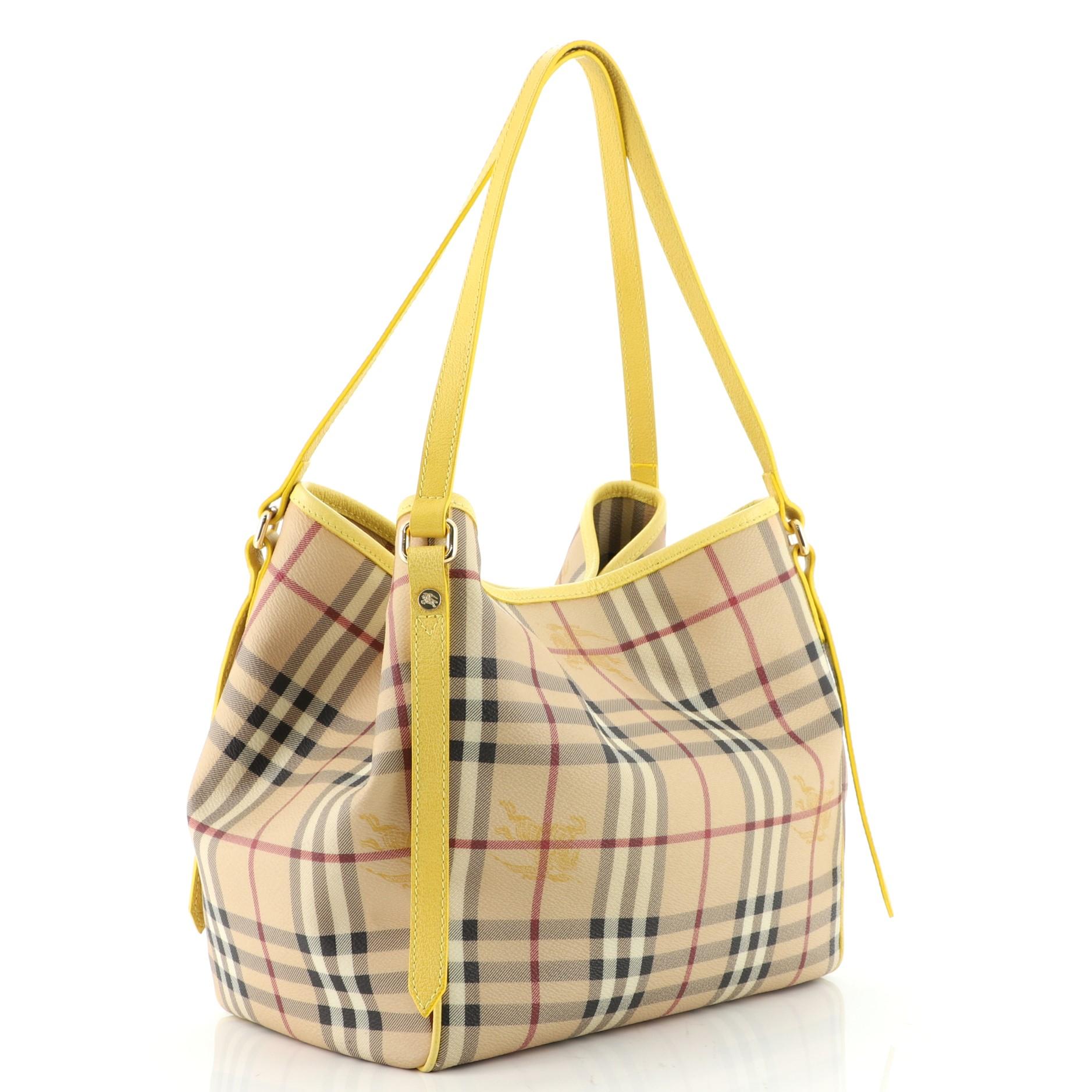 Beige Burberry Canterbury Tote Haymarket Tela Coates Piccolo