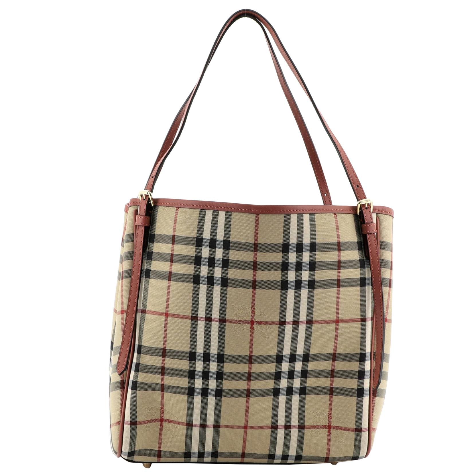 Burberry Canterbury Tote Horseferry Check Canvas Small