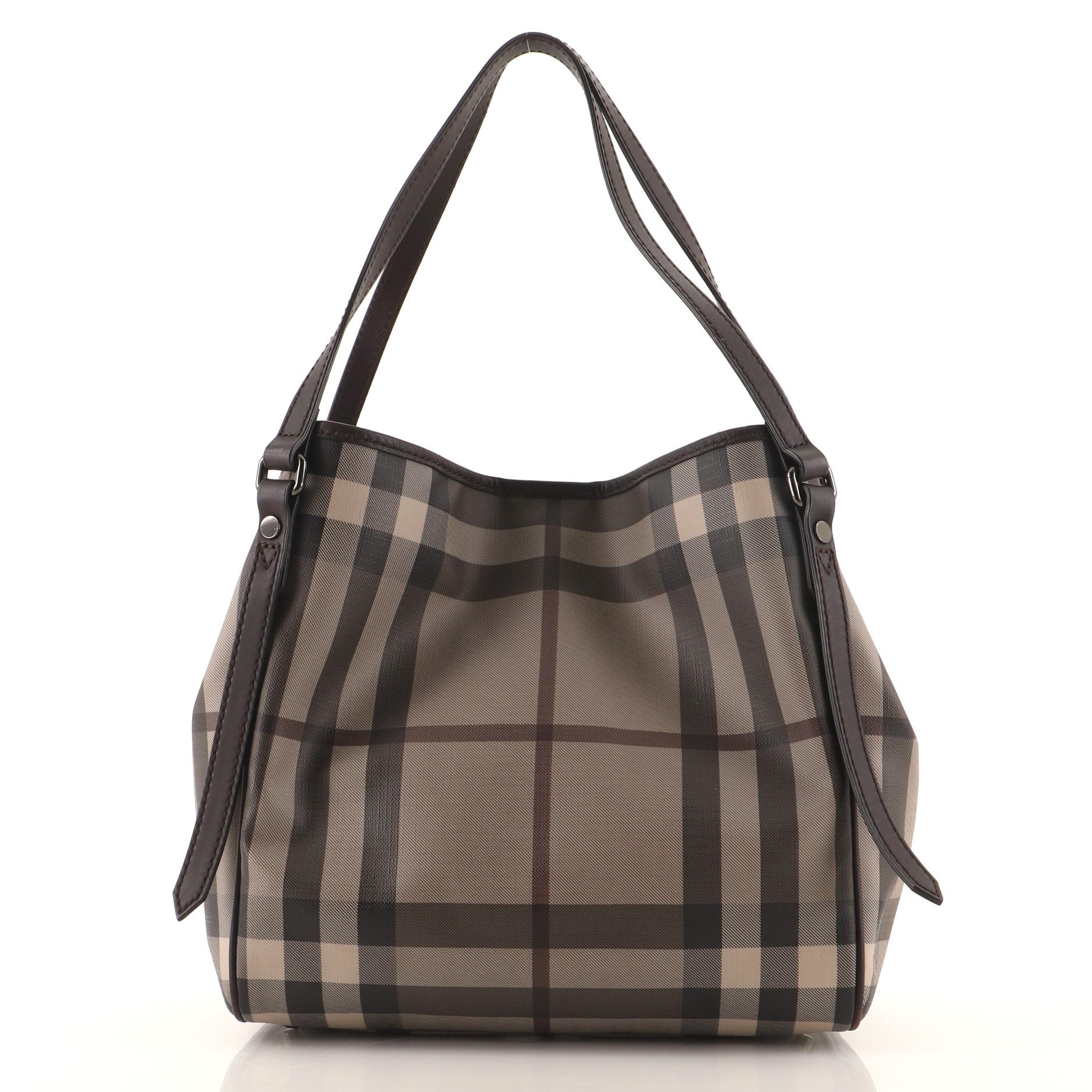 Burberry Canterbury Tote Geräuchertes Karo Beschichtetes Segeltuch Klein 3