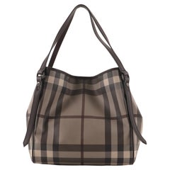Burberry Canterbury Tote Geräuchertes Karo Beschichtetes Segeltuch Klein